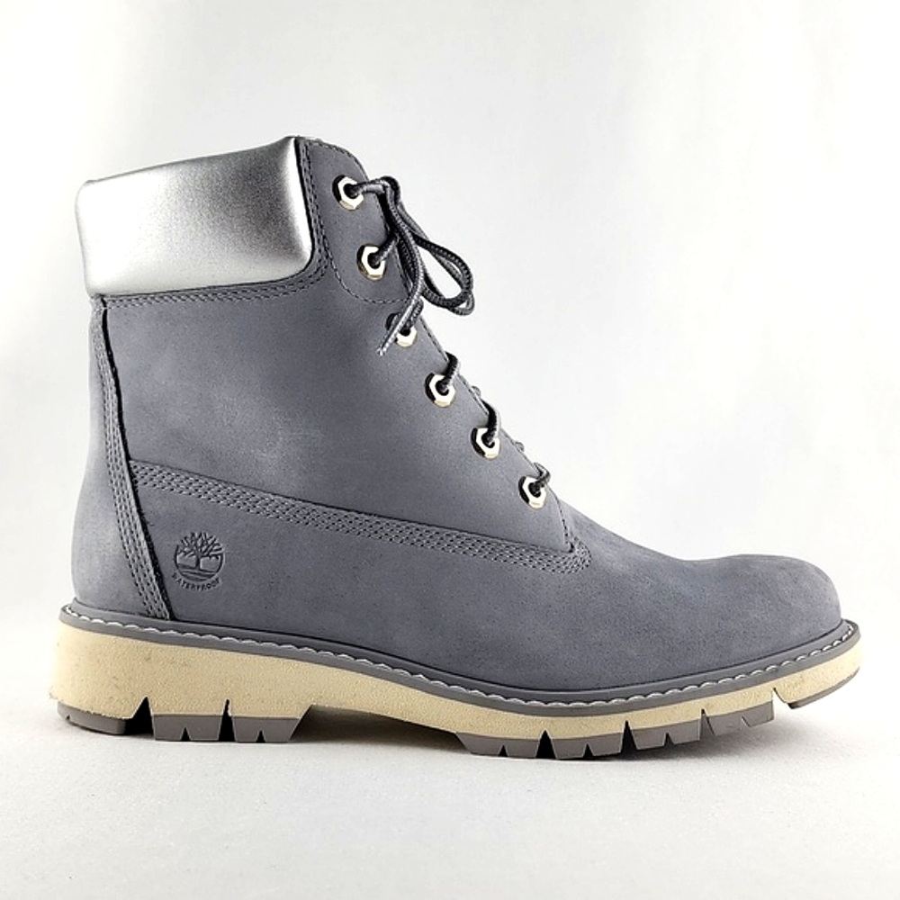 Timberland Women's Lucia Way Waterproof Grey Nubuck Leather Ankle Boots Size 9W